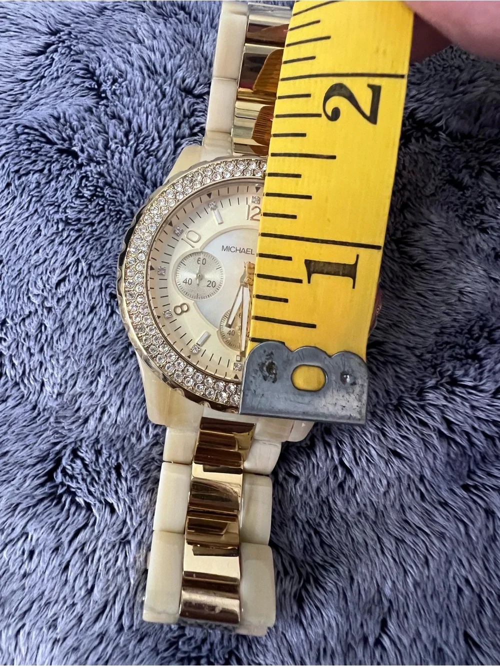 Michael Kors Madison Chrono Horn and Gold Watch MK5417 NWOT